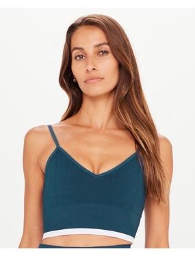 The Upside Women's Form Seamless Bronte Longline Sports Bra M Teal Athletic